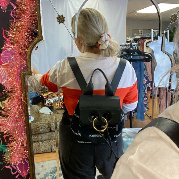 jw anderson mini pierce backpack Silver Bag slight variations may occur. Leather Handbag Jw Anderson Mini